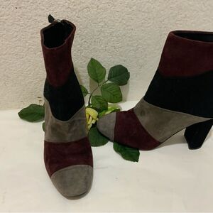 Grigiarancio Fortuna Classic Italian Suede Colorblock Fashion Ankle Boots 37
